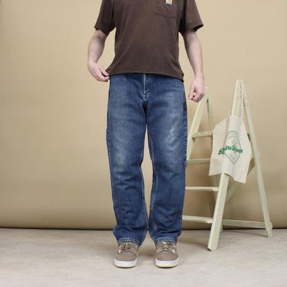 Blue Carhartt Jeans W38L30 denim 90s style skater work jeans