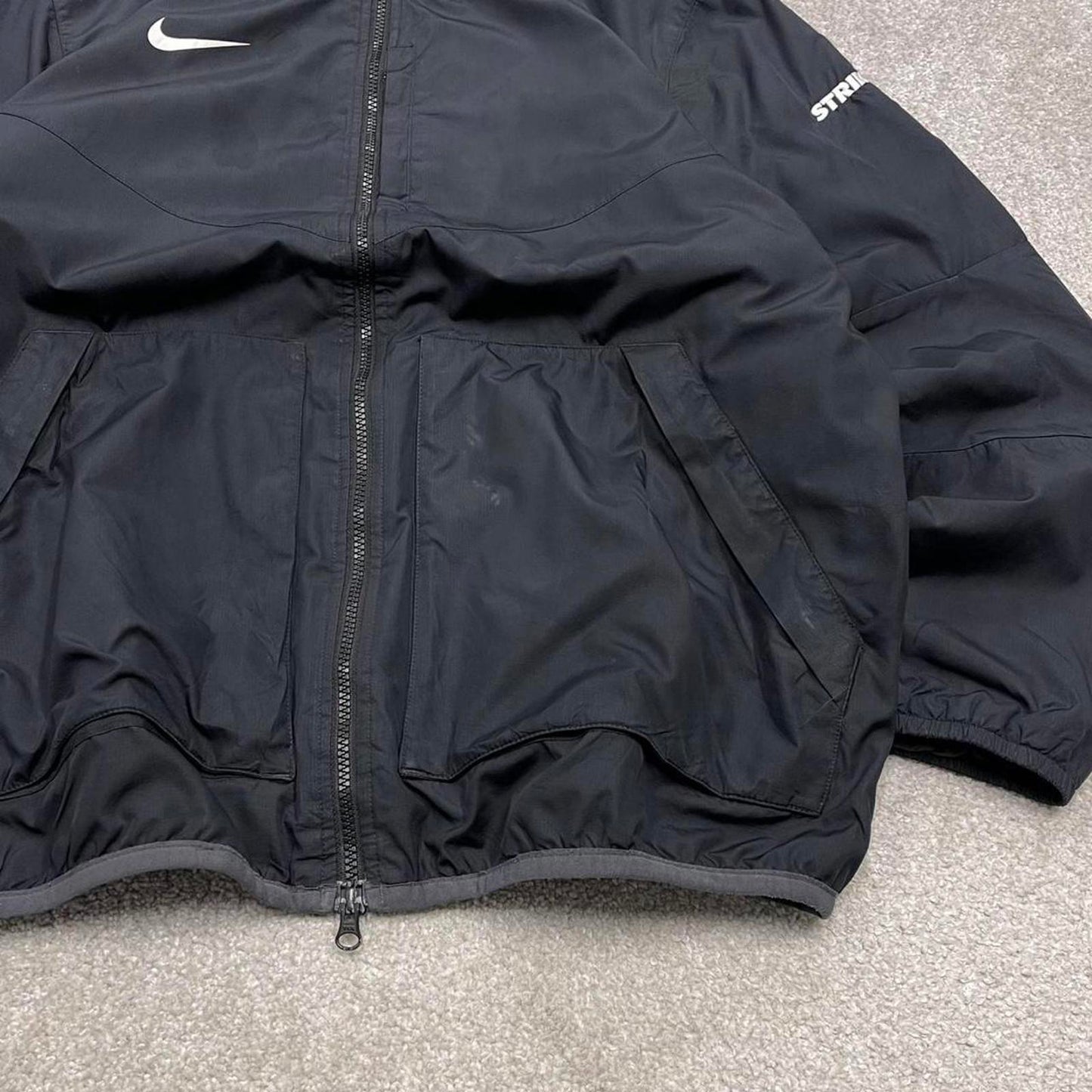 00s Nike technical windbreaker jacket XL men's black y2k hooded full zip up coat technical