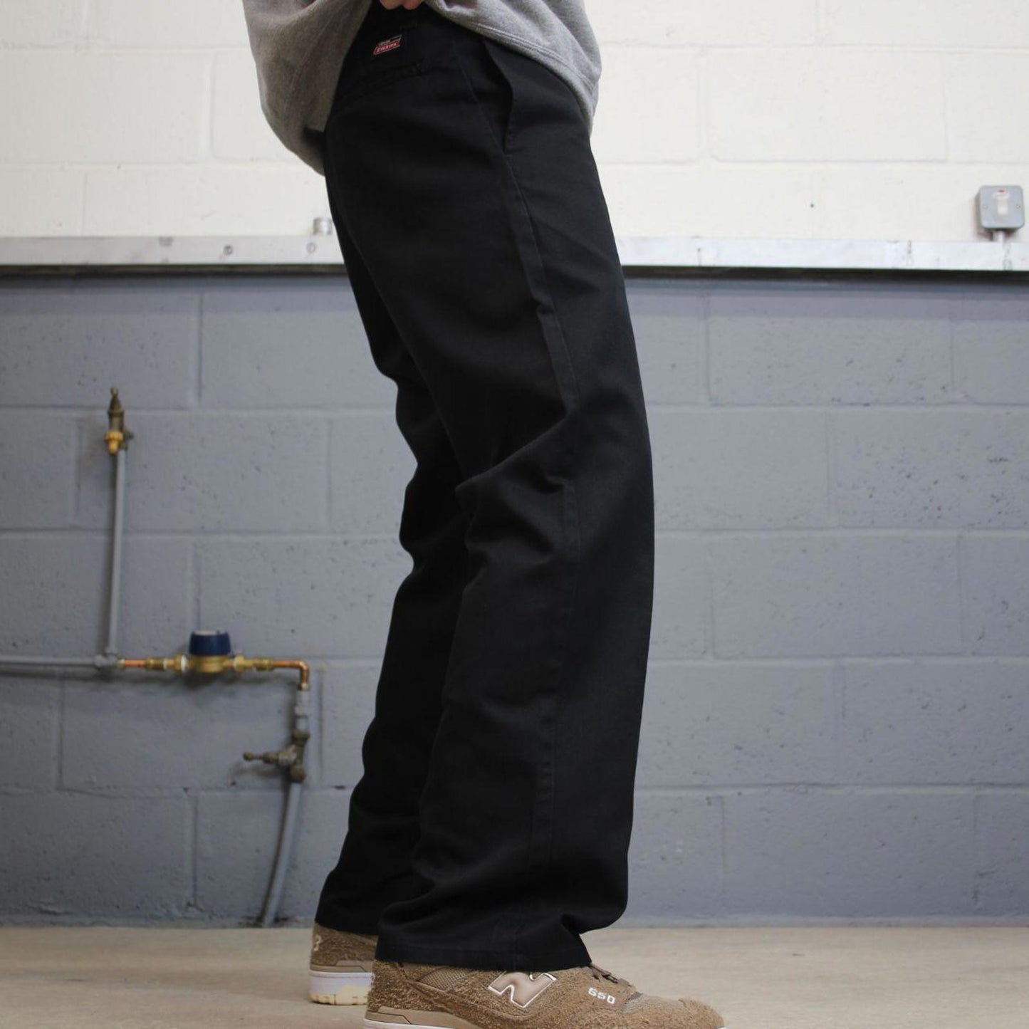 Y2K Dickies work pants black Loose twill chino style skate trousers