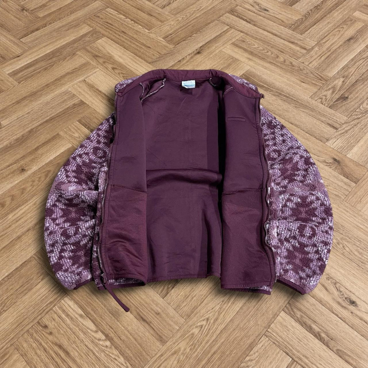Y2K Colombia fleece aztec pattern Women's purple full zip autumn teddy bear pile fleece