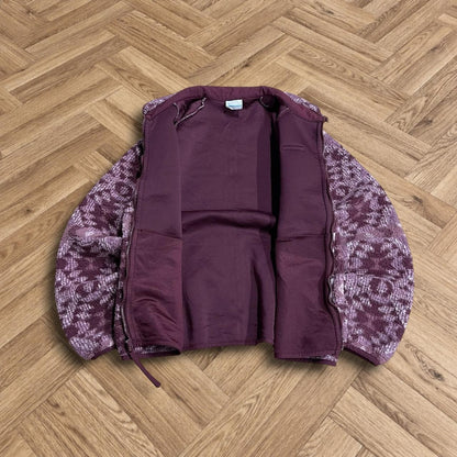 Y2K Colombia fleece aztec pattern Women's purple full zip autumn teddy bear pile fleece