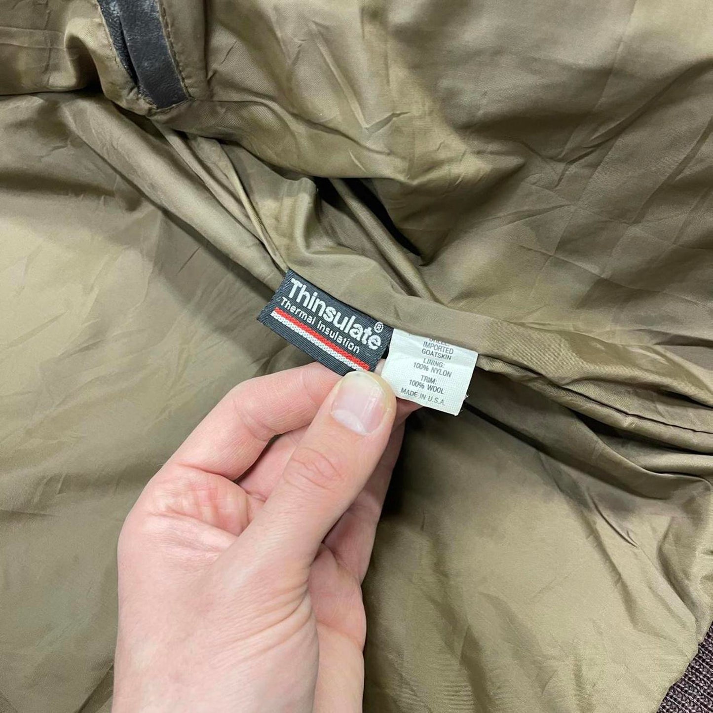 Vintage leather flight aviator bomber jacket brown L.L.Bean boxy genuine leather coat