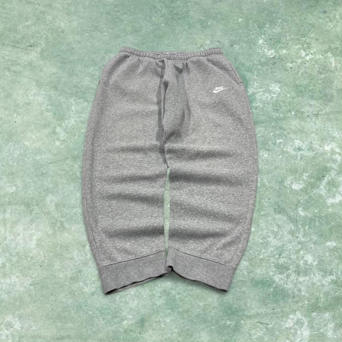 Y2k Nike sweatpants joggers XL cuffed grey Loose embroidered tracksuit bottoms