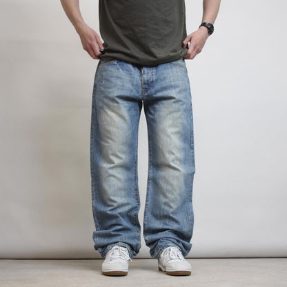 Blue Rocawear jeans W38 L36 loose leg y2k denim skate trousers embroidered detail