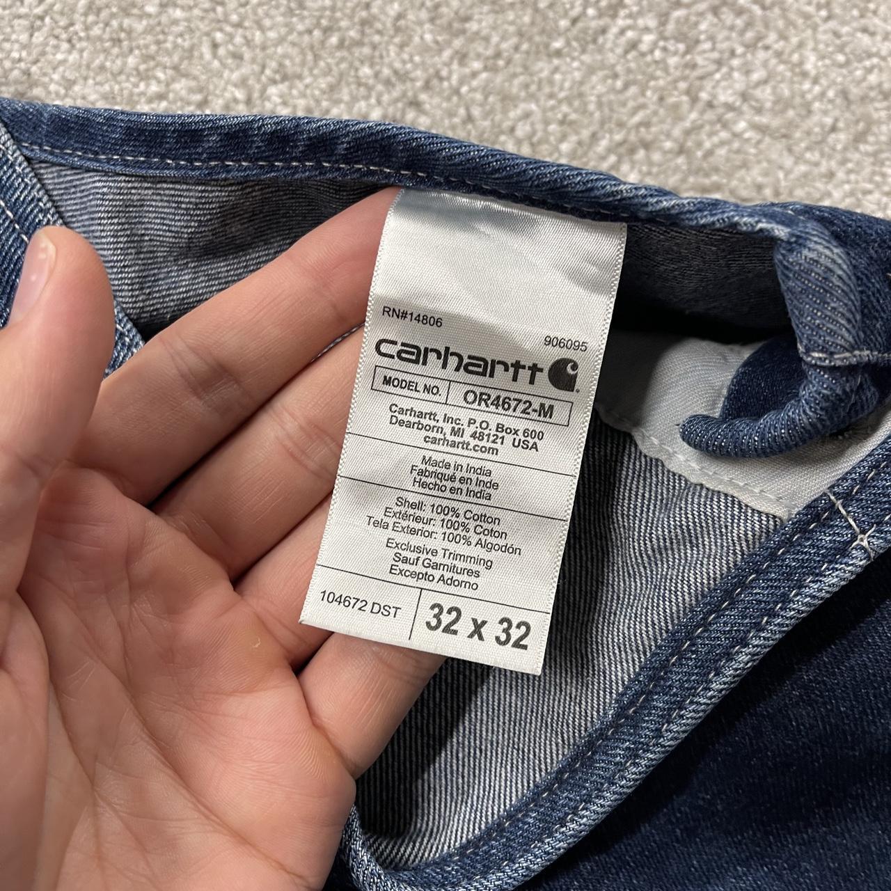 Carhartt denim dungarees y2k blue overalls Loose festival / skate wear bib & brace utility workwear