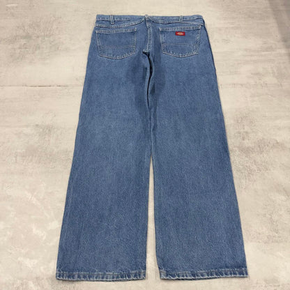 90s Dickies jeans casual workwear W38L30 loose blue 90s skate style thick denim pants streetwear