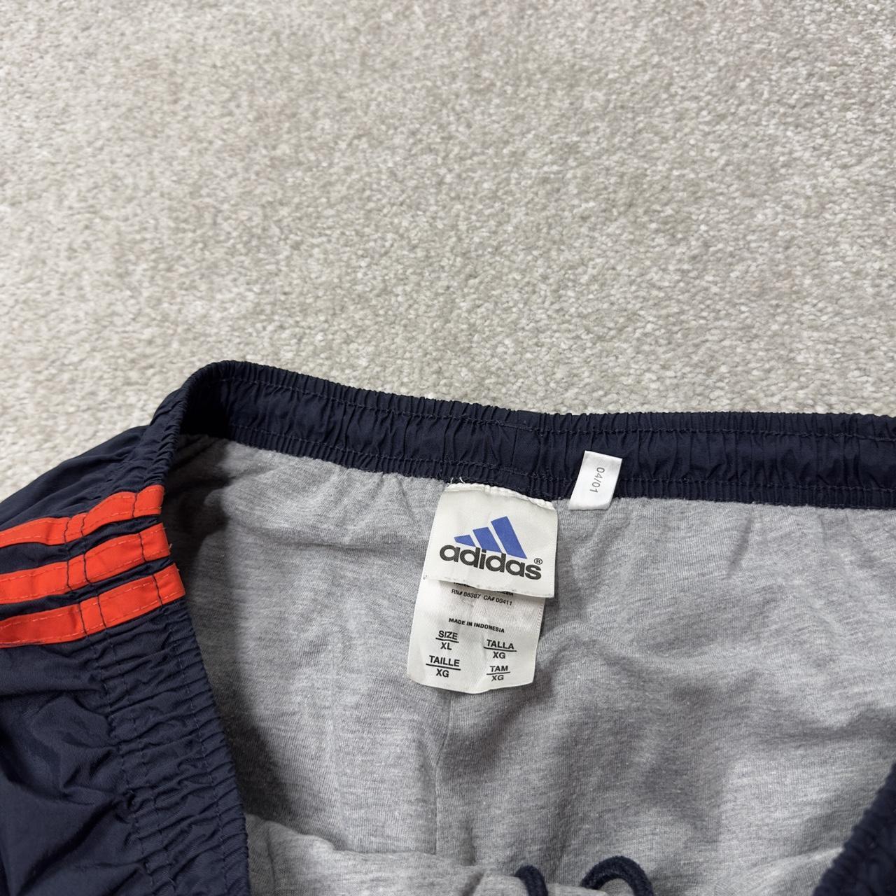 Baggy Y2K Adidas tracksuit bottoms navy XL Embroidered side stripe track pants