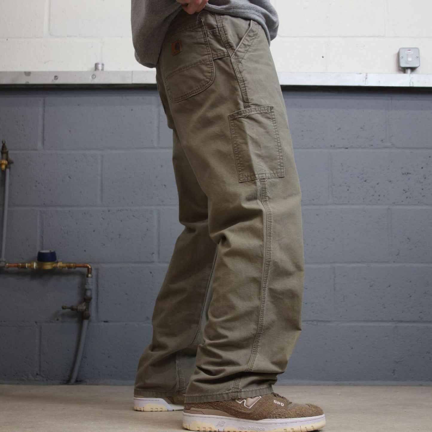 Carhartt carpenter skate pants khaki Loose dungaree fit Y2K style cargo work pants