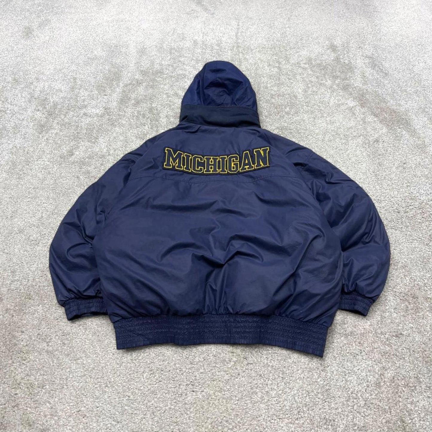 Vintage Y2K Nike Team Sports puffer jacket navy Padded full zip Nike Michigan boxy technical coat