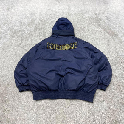 Vintage Y2K Nike Team Sports puffer jacket navy Padded full zip Nike Michigan boxy technical coat