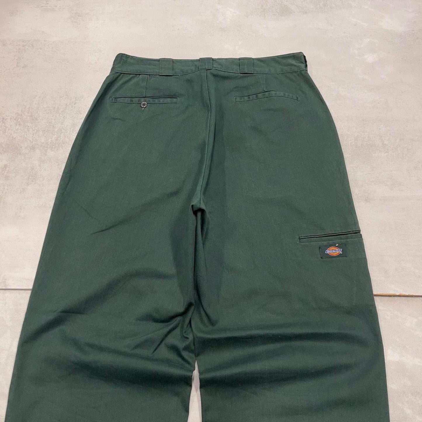 Baggy Dickies double knee carpenter pants W34L34 green 90s skate style loose leg cargos