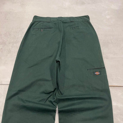 Baggy Dickies double knee carpenter pants W34L34 green 90s skate style loose leg cargos