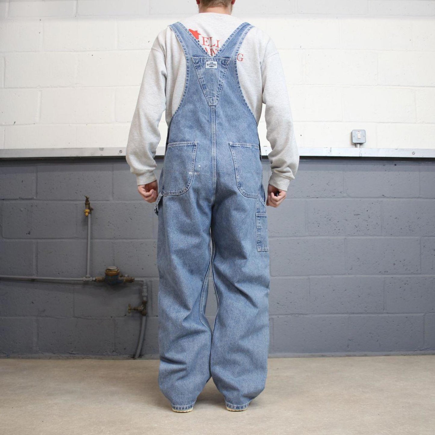 Vintage Lee overalls Large blue denim baggy 90s skater style dungarees bib & brace