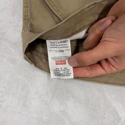 Tan Wrangler carpenter jeans W34L30 loose cargo skater style jeans