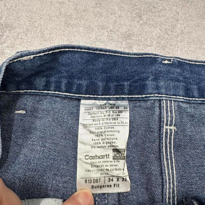 Vintage Carhartt carpenter jeans W33 L32 blue loose Dungaree fit denim work skate jeans