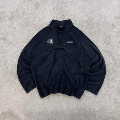 Black Columbia technical fleece XL y2k style snap T popper autumn fall fashion pull over