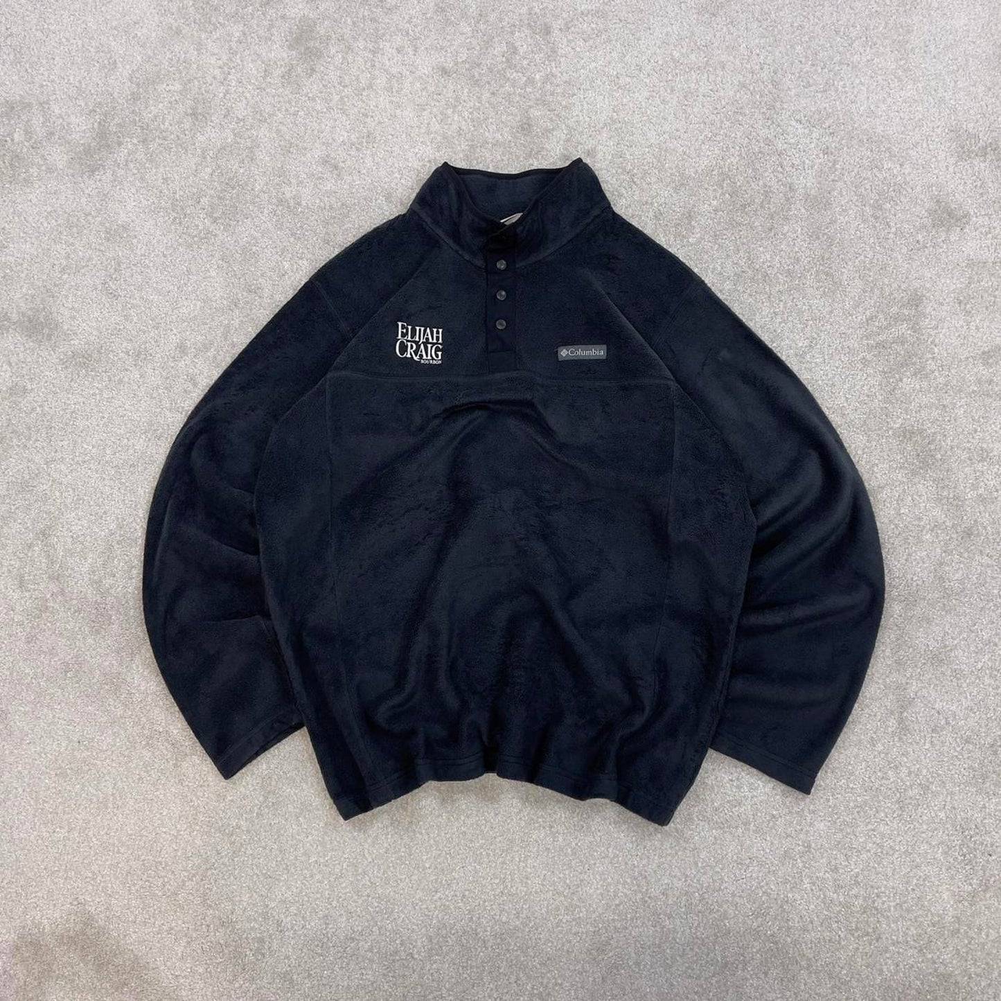 Black Columbia technical fleece XL y2k style snap T popper autumn fall fashion pull over outdoors