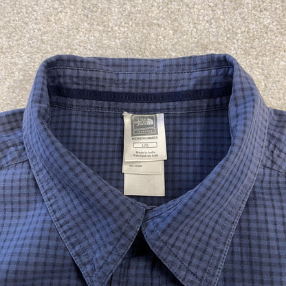 North Face checkered short sleeve shirt navy TNF Festival style surf check shirt