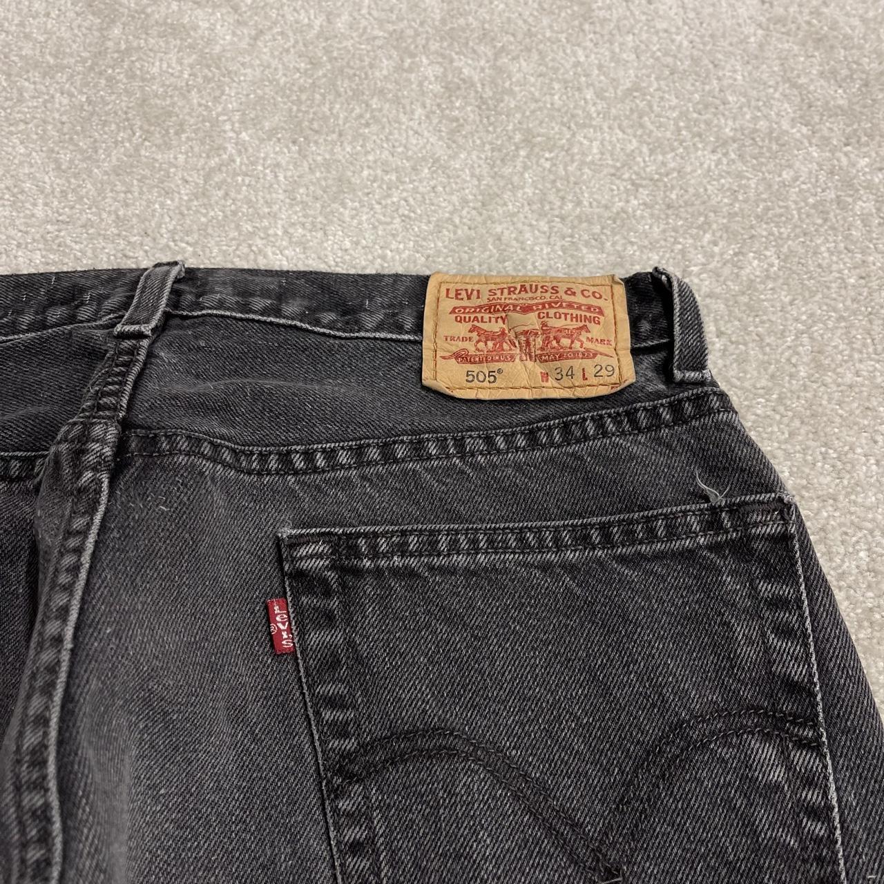 Levi's 505 straight fit jeans y2k black Regular straight leg denim pants red tab logo