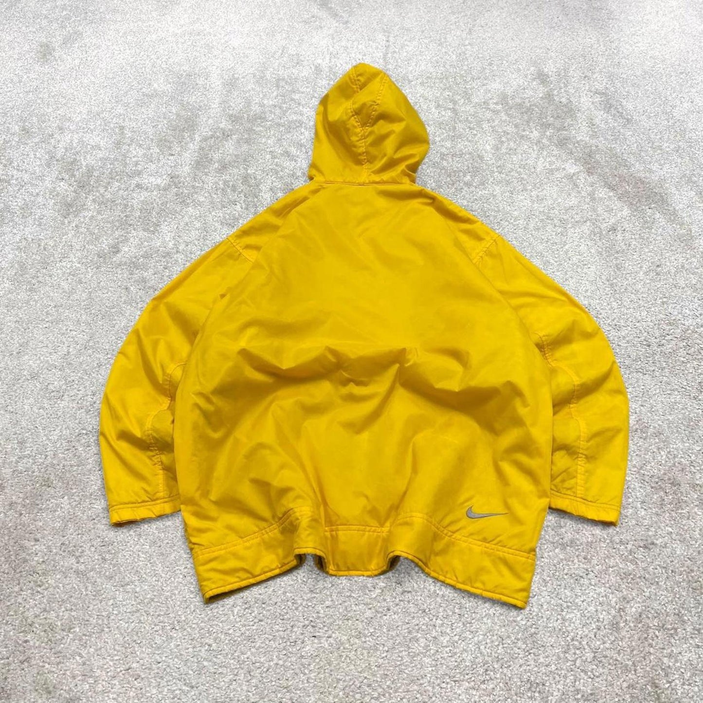 00s Nike technical windbreaker jacket reversible L men's y2k style yellow grey full zip hooded coat