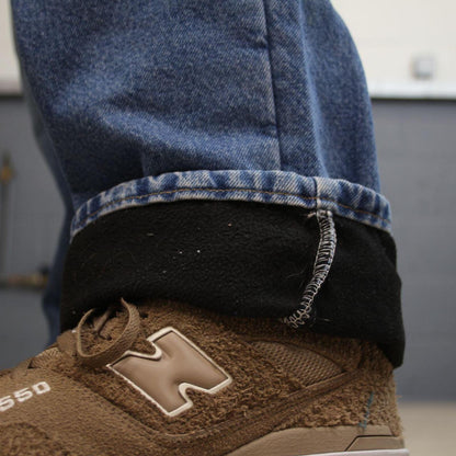 Carhartt work jeans relaxed fit blue Loose fleece lined denim skate style work pants