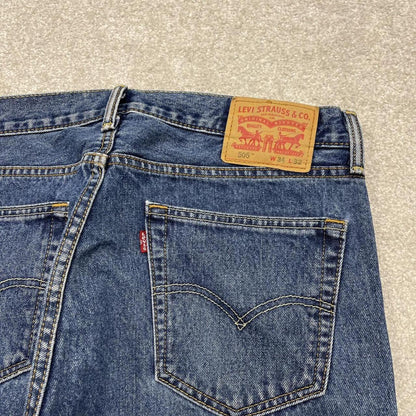 Y2k Levi's 505 jeans blue Straight leg denim pants red tab logo