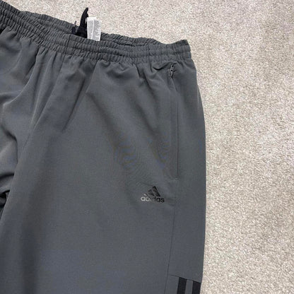 Vintage y2k Adidas tracksuit bottoms grey Loose floaty drawstring track pants side stripes