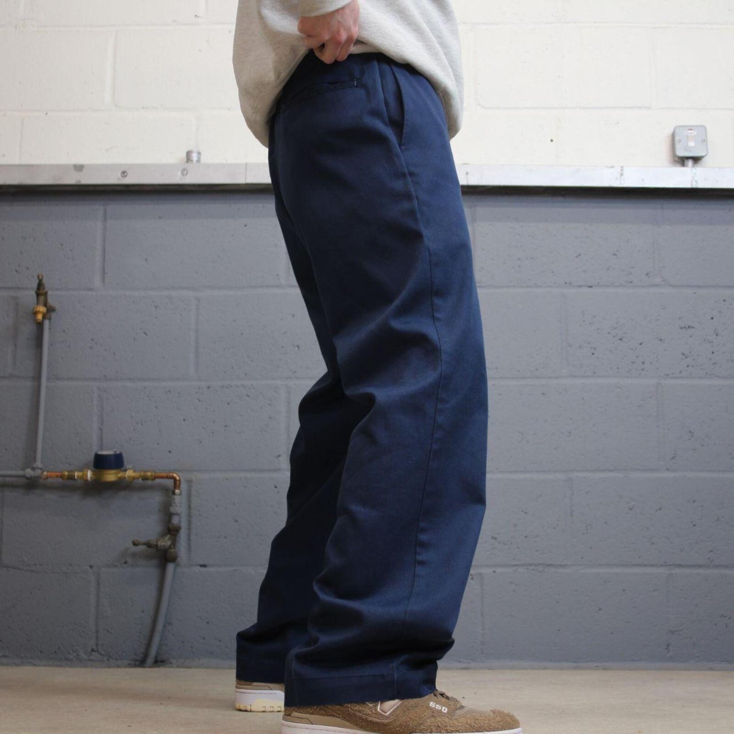 Vintage Dickies work pants loose fit navy Twill chino skate style trousers wide leg