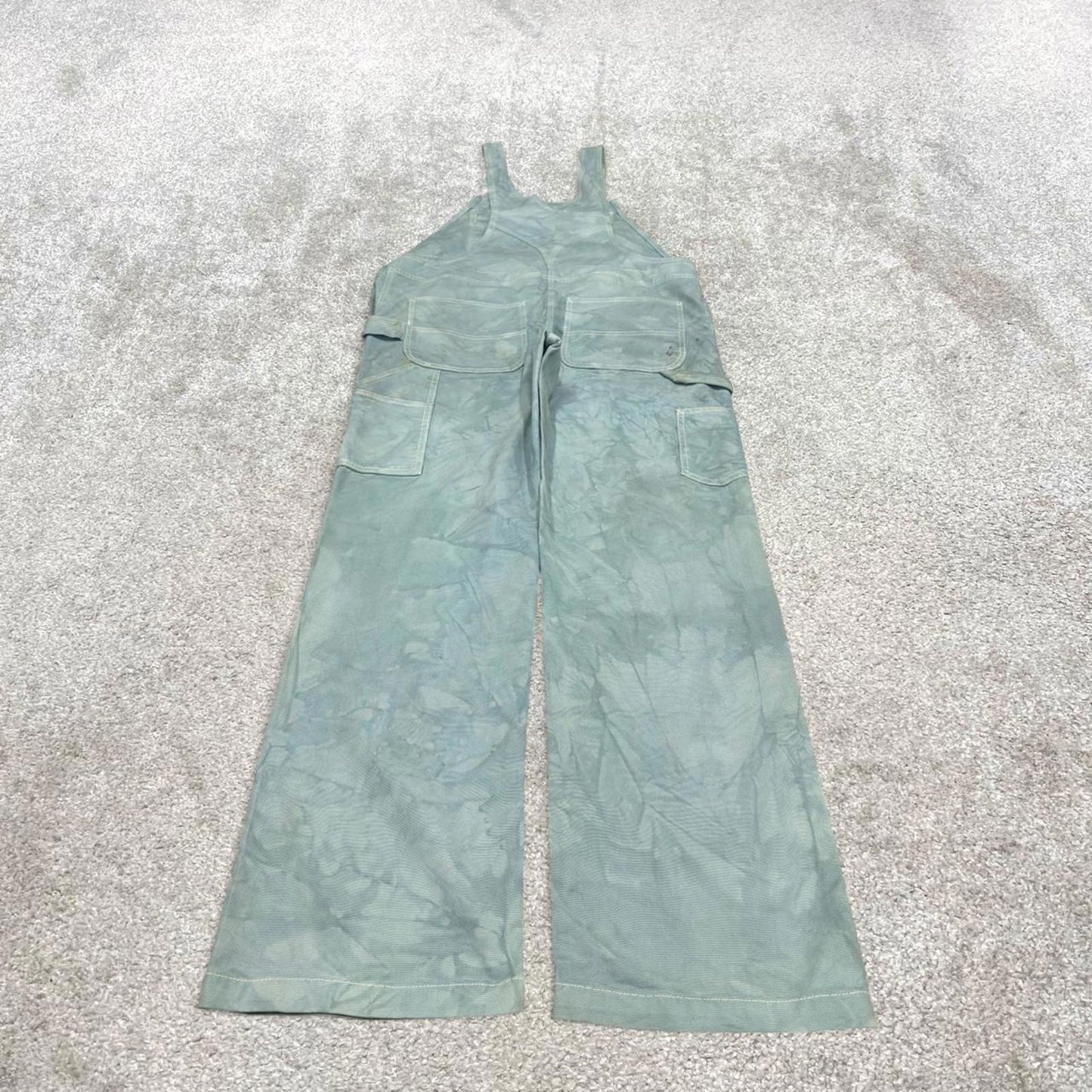 Vintage Carhartt dungarees women’s medium 8/10 bleached blue overalls utility worker festival