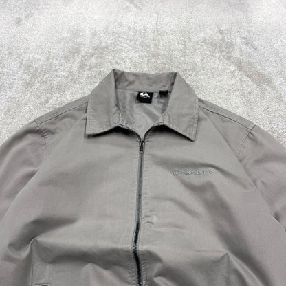 Y2K Quiksilver Harrington bomber jacket grey Embroidered surf style coat full zip up