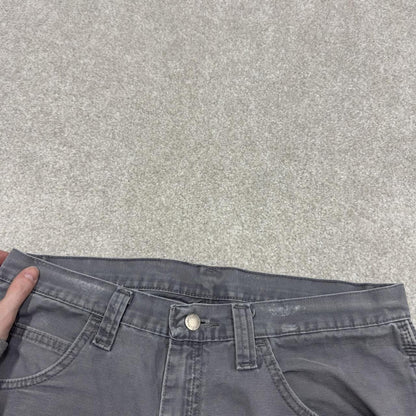 Wrangler Y2K carpenter skate shorts W34 grey loose canvasy summer festival shorts