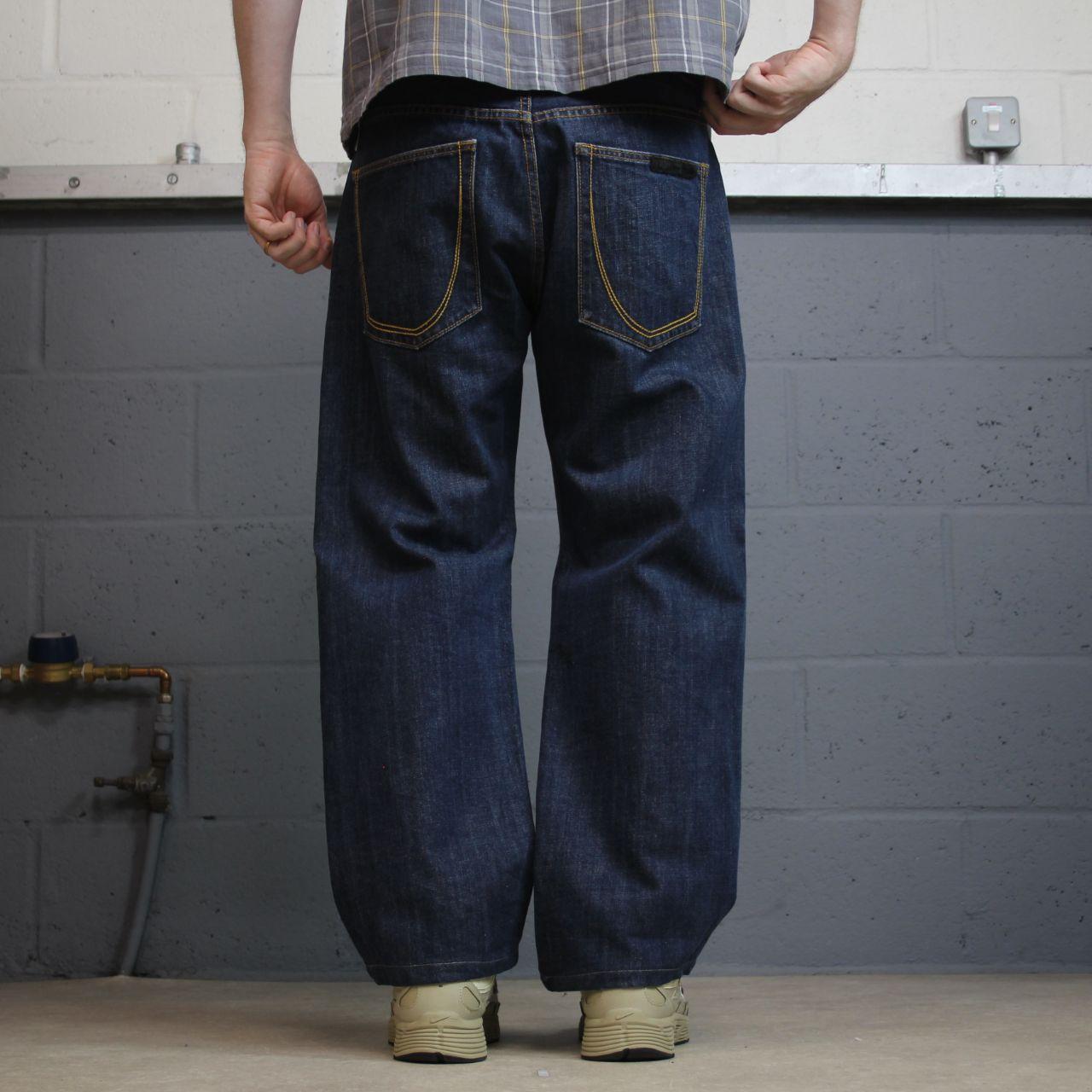 Y2K Sean John jeans straight leg W32L27 blue denim  Hip hop style denim skater pants