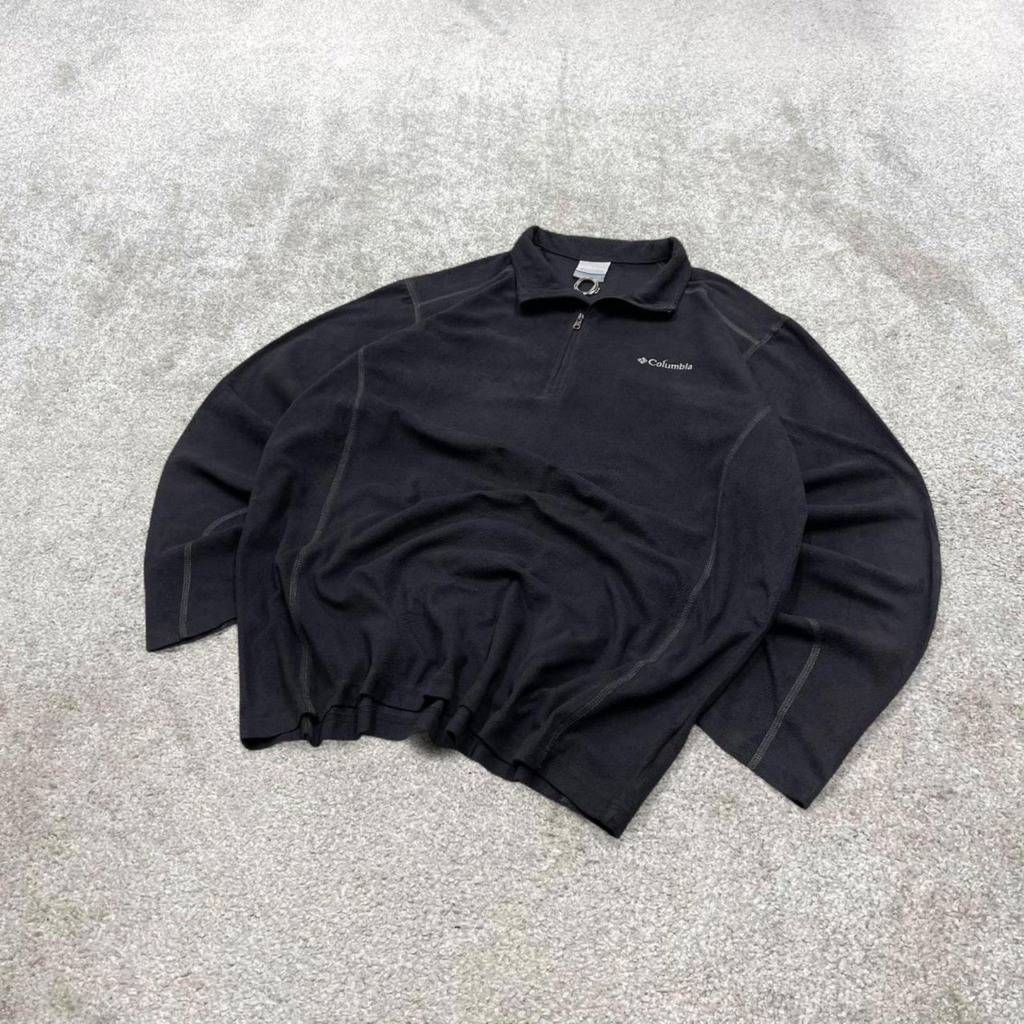 00s Columbia technical fleece L Tall men's black 1/4 zip up y2k style autumn casual outdoors