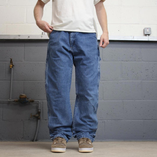 Blue Wrangler carpenter jeans W36L34 loose cargo skater style jeans