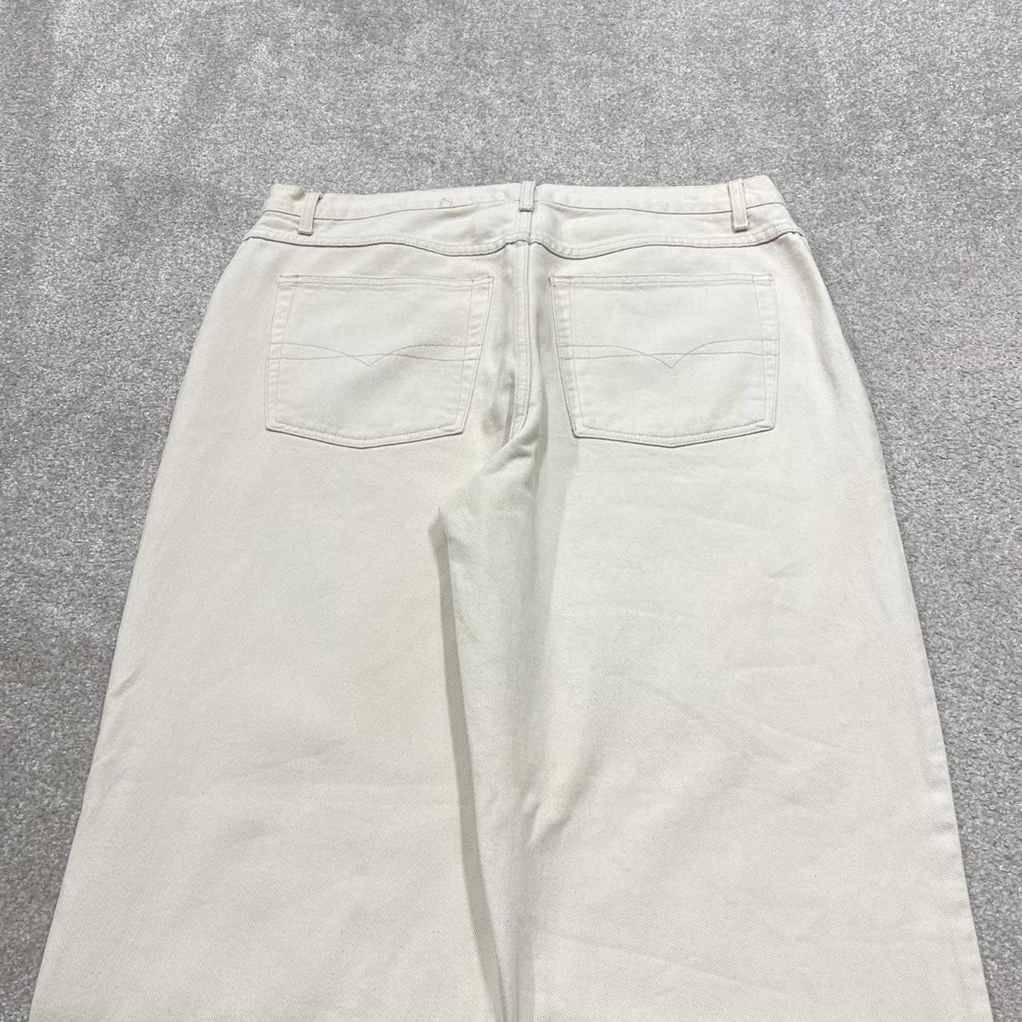 Vintage Y2K baggy jeans wide leg white Loose baggy fit Anchor Blue denim skater style pants