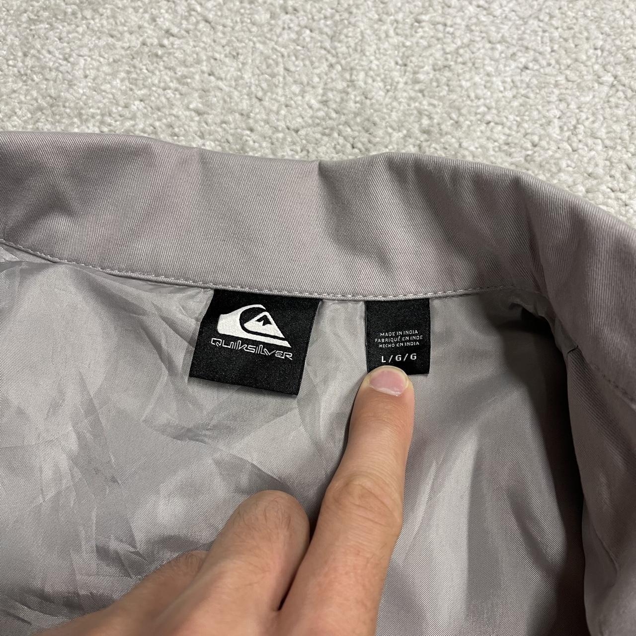 Y2K Quiksilver harrington jacket embroidered Large men's grey Surf bomber style