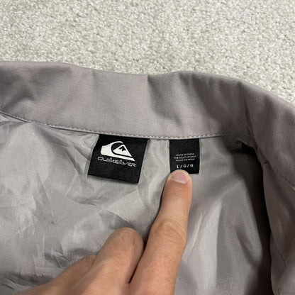 Y2K Quiksilver harrington jacket embroidered Large men's grey Surf bomber style