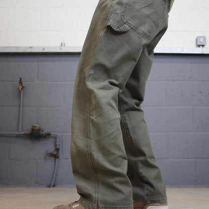 Loose Dickies carpenter jeans W36L30 90s skate style green thick canvas cargos