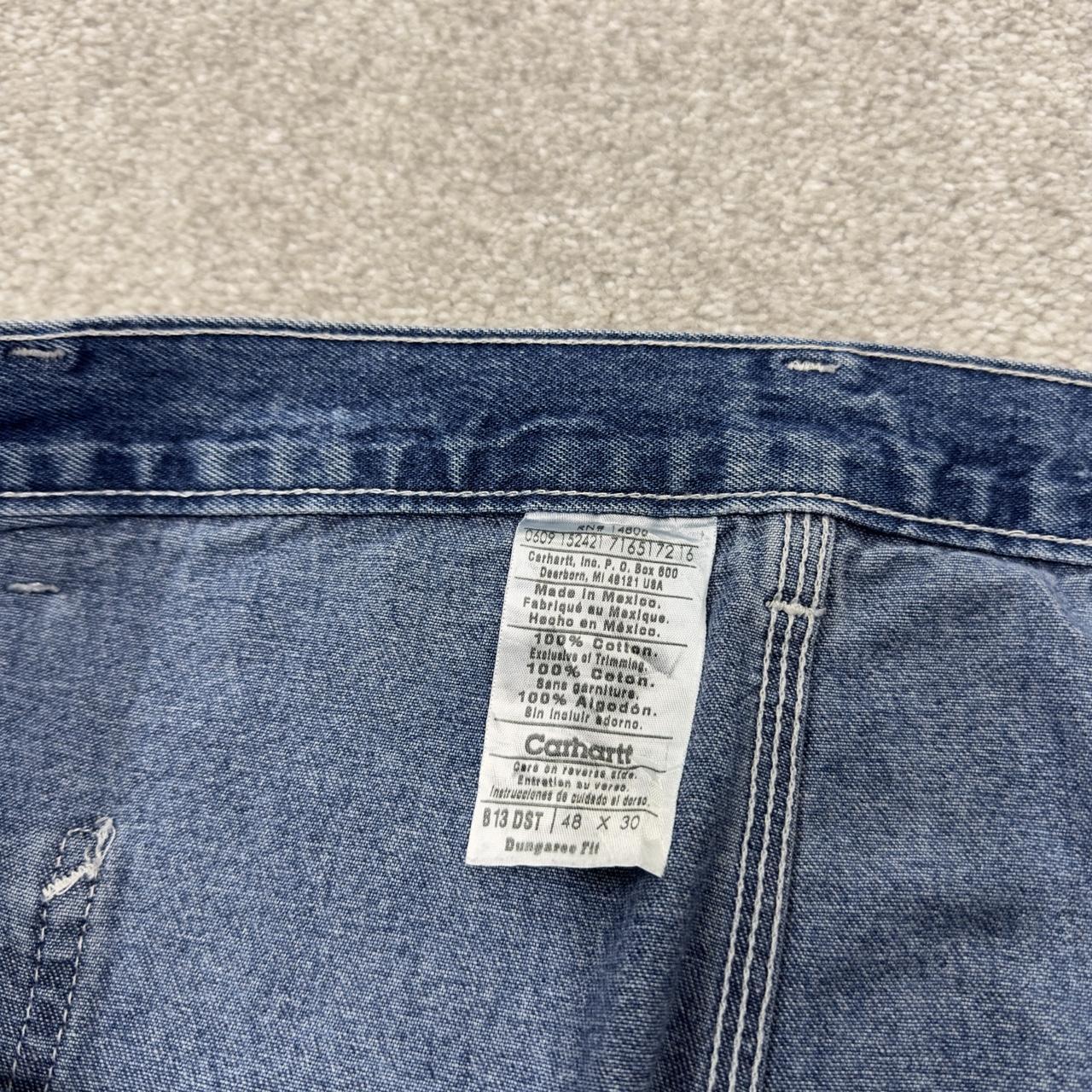 Vintage baggy Carhartt carpenter jeans y2k blue denim Loose leg 100% cotton skater style workwear