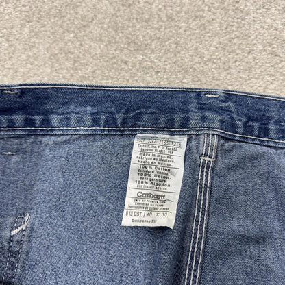 Vintage baggy Carhartt carpenter jeans y2k blue denim Loose leg 100% cotton skater style workwear