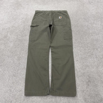 Green Carhartt carpenter pants relaxed y2k Straight leg skater 2000s style workwear cargos