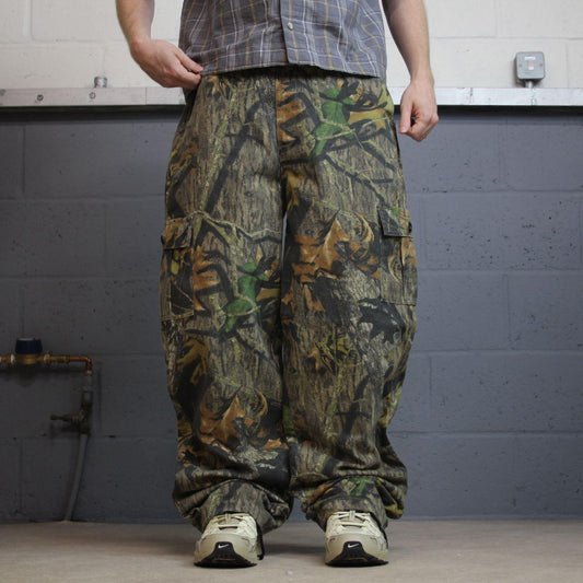 Baggy Mossy Oak realtree camo cargo pants Y2K L khaki Field Staff camouflage utility  hunting