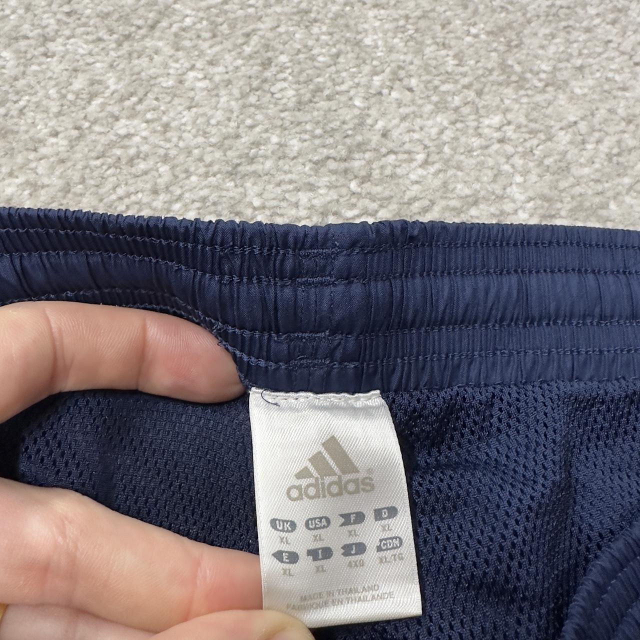Y2K baggy Adidas tracksuit bottoms navy XL Loose leg mesh lined side stripe track