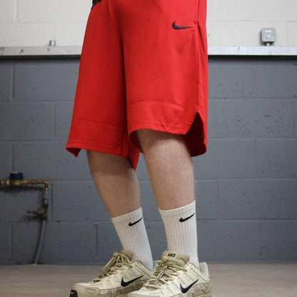 Nike sports shorts y2k Dri-Fit red Loose comfy floaty summer gym shorts