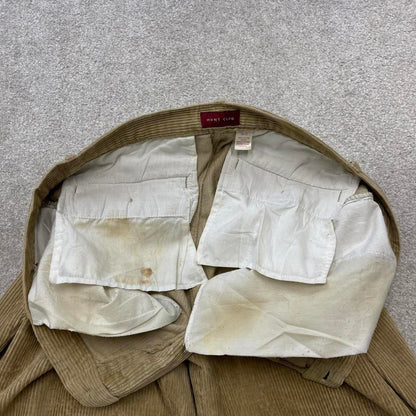 Baggy Hunt Club corduroy pants W40L27 beige wide wale jumbo cord trousers 90s skater style