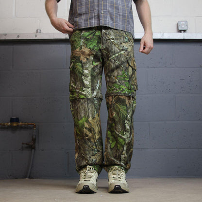 Mossy Oak convertible camo cargo pants shorts S green Magellan lightweight hiking zip off legs