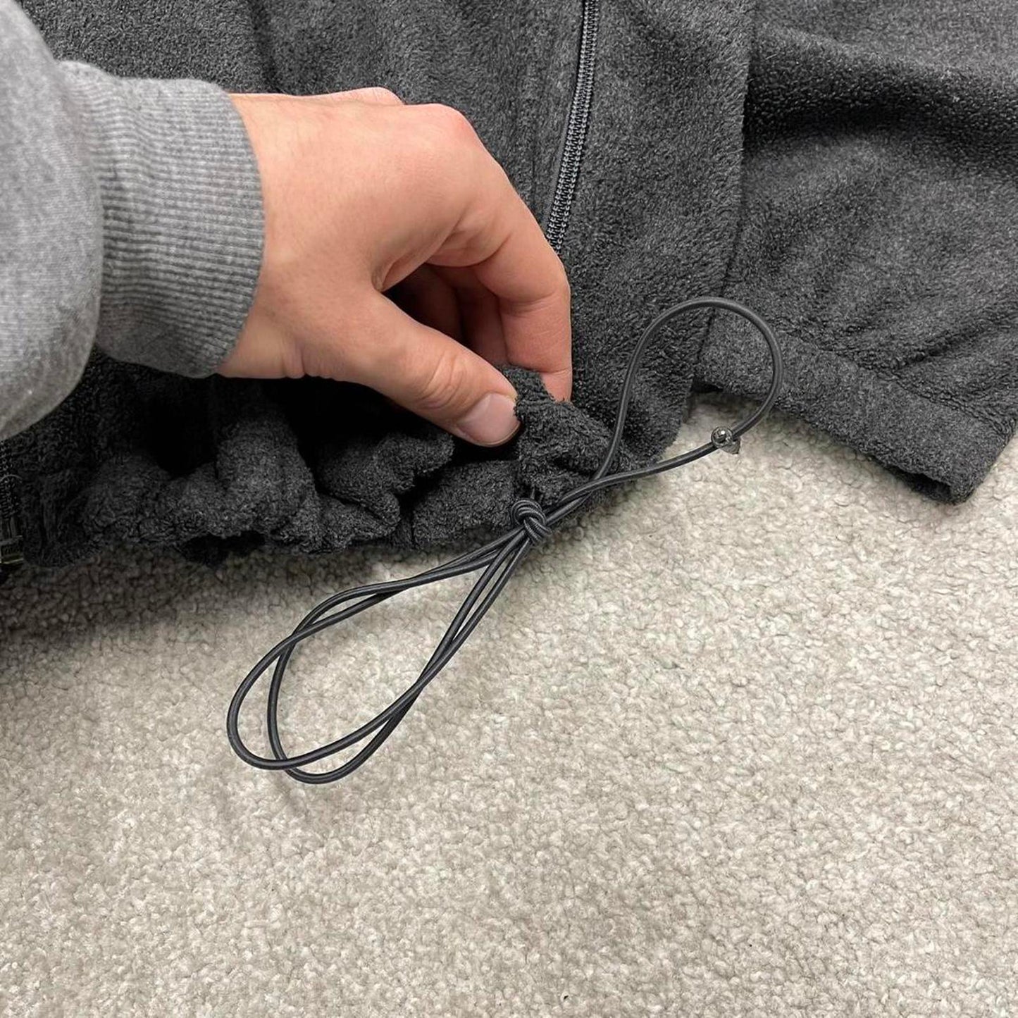 00s Columbia technical fleece XXL men's grey full zip up y2k style autumn adjustable waist