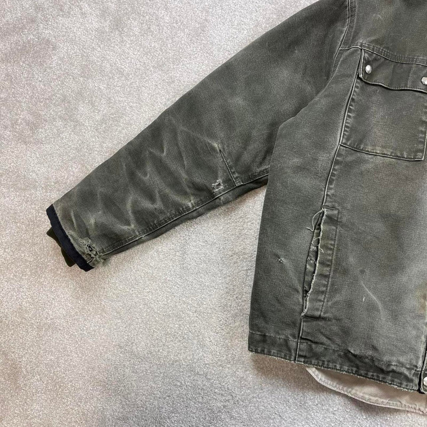 Green Carhartt hooded Bartlett jacket XL technical canvas 90s style skater bomber