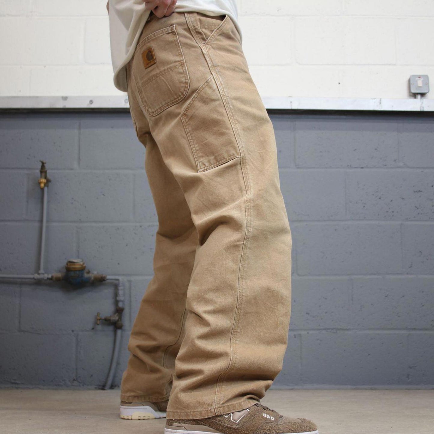 Vintage Tan baggy Carhartt carpenter jeans W36L30 skater style loose leg cargos