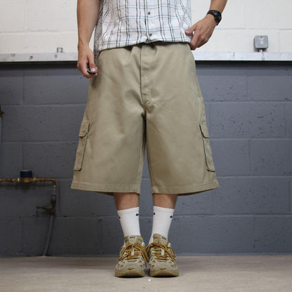 Dickies extra baggy cargo shorts chino khaki Skater / surf style shorts long wide leg festival
